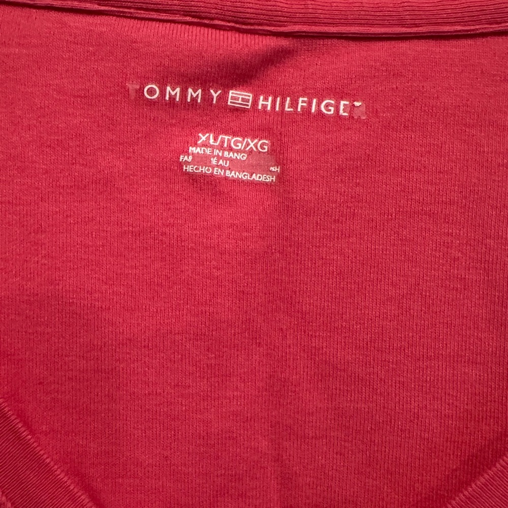 Tommy Hilfiger Women's Red V-Neck Tee - Picture 2 of 5